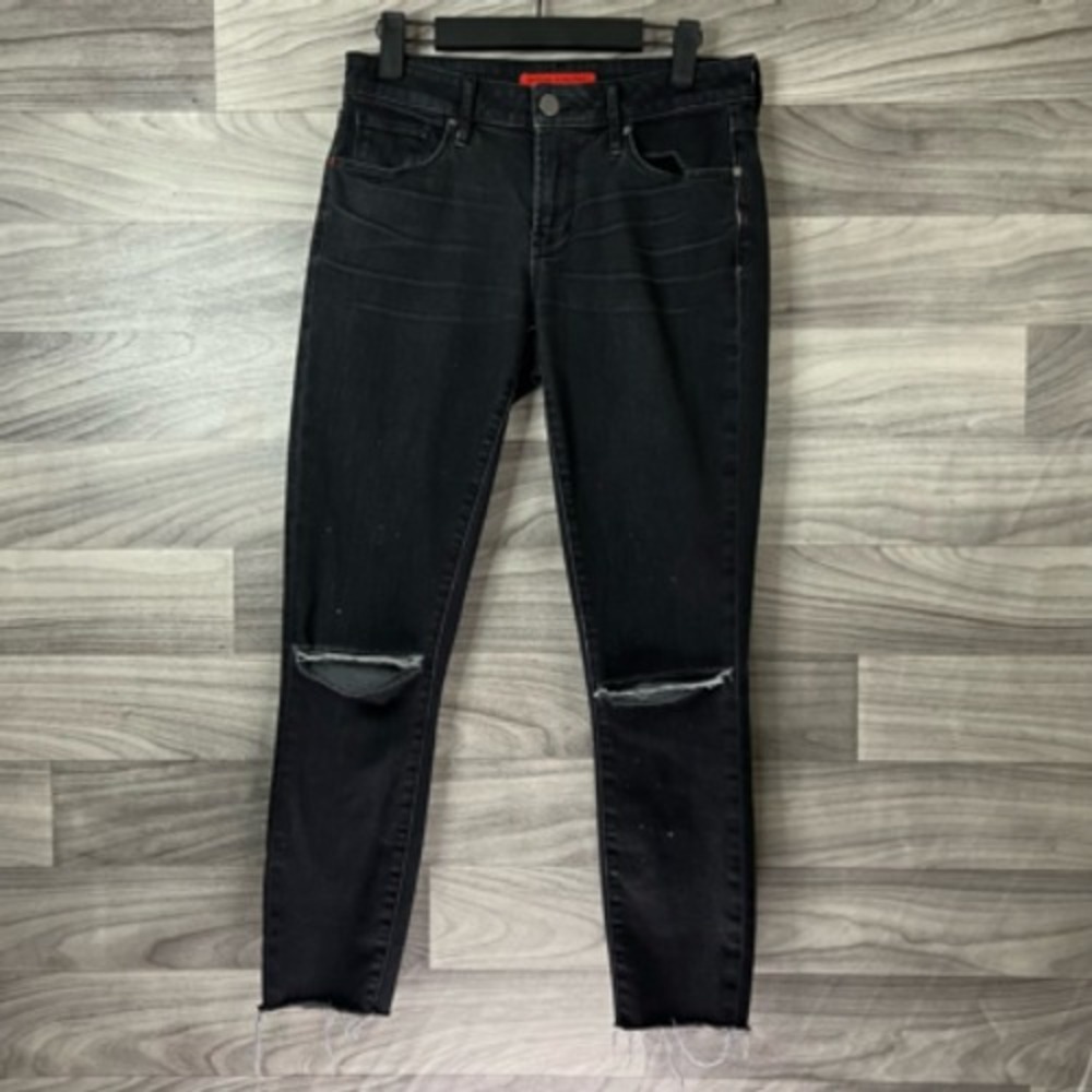 Articles Of Society ‎ Skinny Jeans Womens 25Black Distressed Charcoal Wash Denim